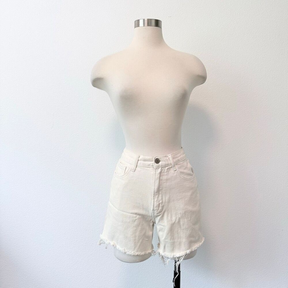 John Galt J.Galt Ivory Cut Off Shorts Denim Jeans Light Wash 24” Small